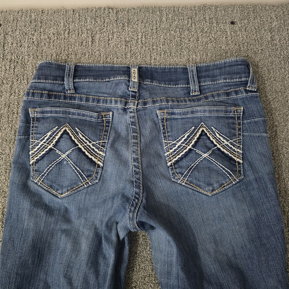 Ariat REAL Womens 32L Mid Rise Whipstitch Bootcut Jeans Ocean Western - Picture 8 of 8